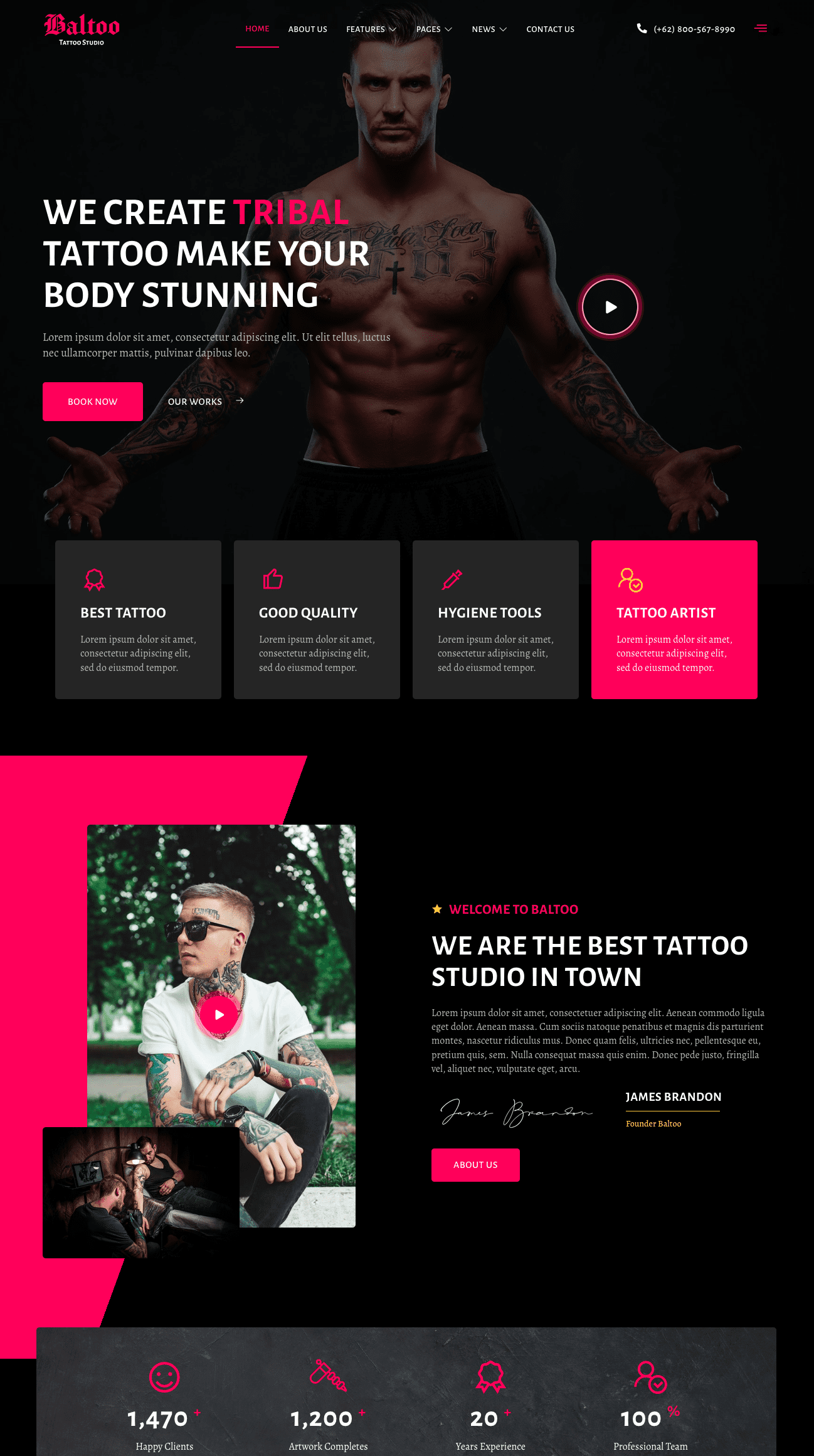 Baltoo – Tattoo Studio and Artist website design and development London