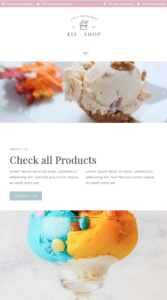 Eis - Ice Cream Shop website design and development