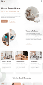 Decor - Furniture & Interior Design website and development