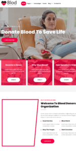 Blod - Blood Drive & Donation Campaigns website design and development