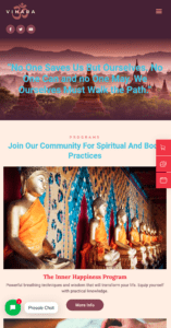 Vihara - Ashram & Oriental Buddhist Temple website design and development