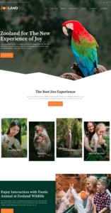 Zooland – Safari & Zoo website design and development