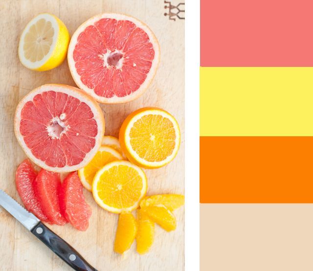 Pink and yellow fruit colour schemes